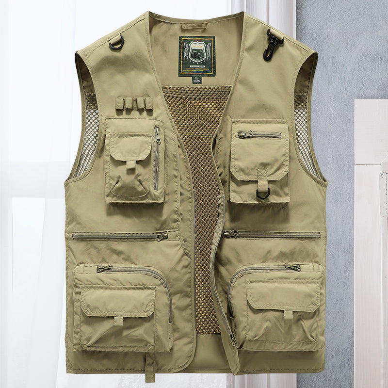 Gilet Cargo in rete con tasche per Uomo