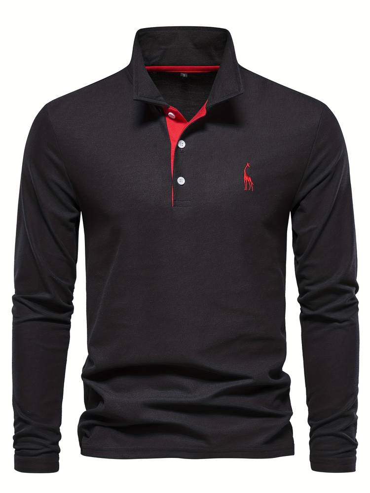 Poloshirt a Maniche Lunghe Elegante per Uomo