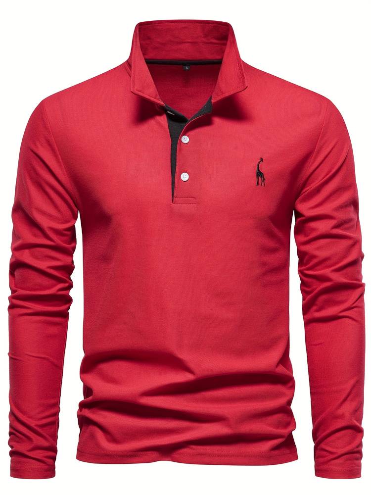 Poloshirt a Maniche Lunghe Elegante per Uomo