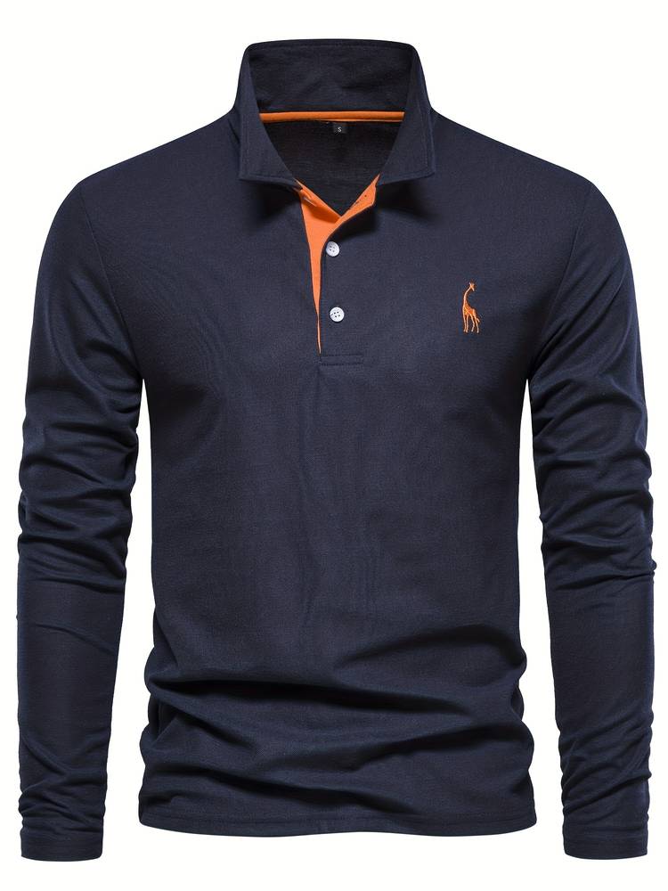 Poloshirt a Maniche Lunghe Elegante per Uomo