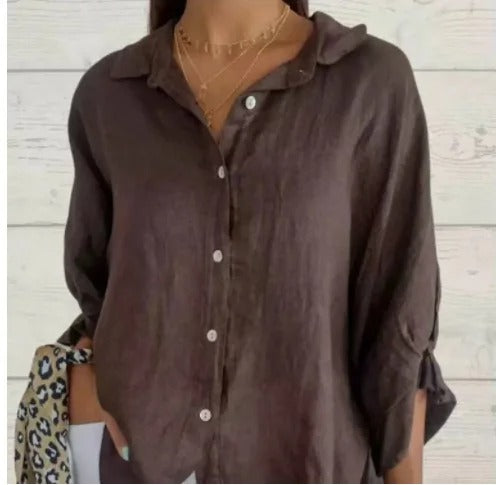 Camicia Leggera con Bottoni per Donna