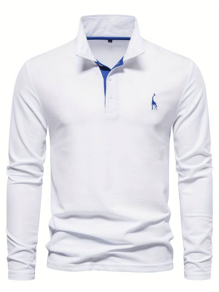 Poloshirt a Maniche Lunghe Elegante per Uomo