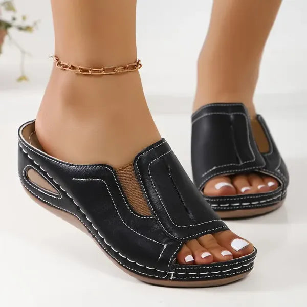 Sandali Comodi con Punta Aperta e Design Slip-On per Donna